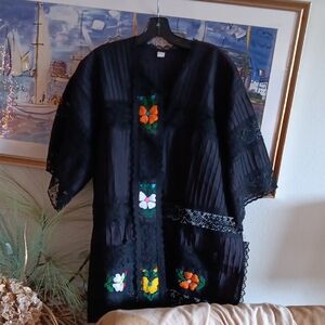 Elegant Black Lace Trim Top